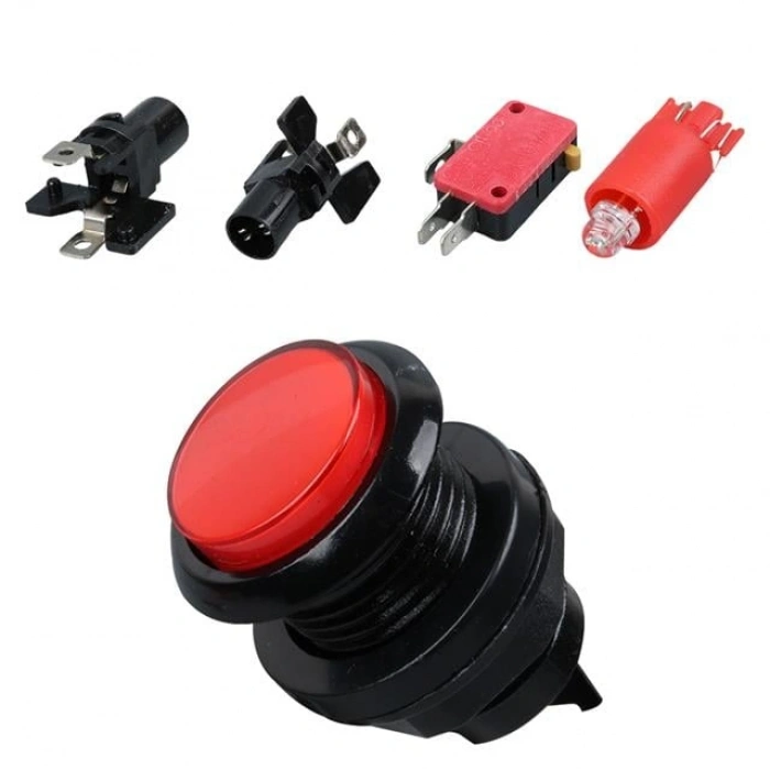 Powermaster IC-180J-1 Atari Butonu 12V Ledli Kafa Çapı 24mm Delik Çapı 24mm