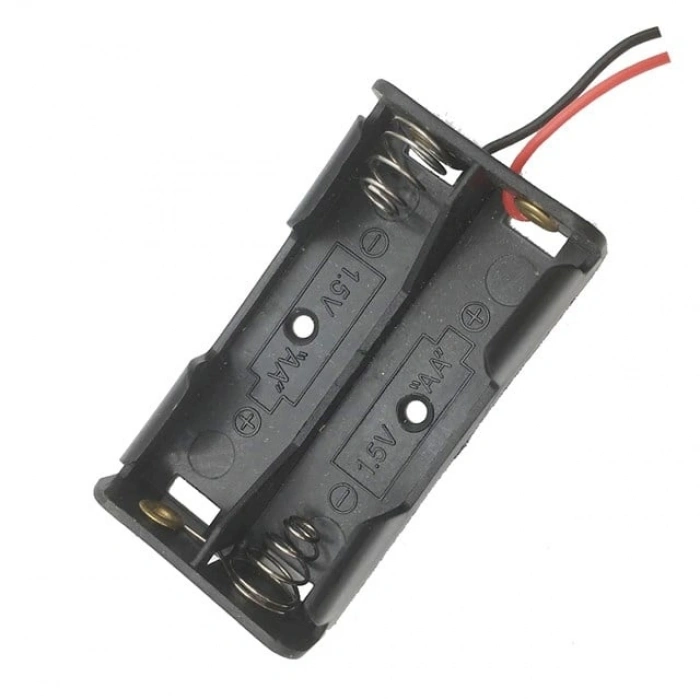 Powermaster IC-233A Plastik Siyah AA 2li Pil Yuvası