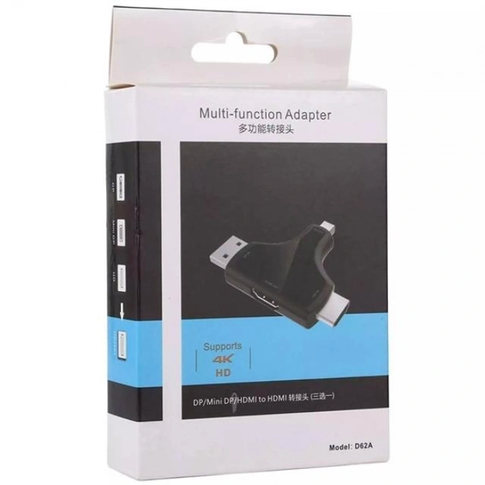 Powermaster Mini DP+DP+HDMI To HDMI 4K Çevirici