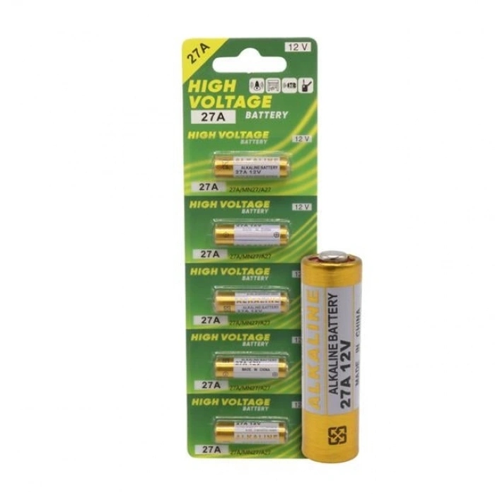 PowerMaster MN27A 12 Volt 27A İnce Alarm Pili Alkaline Batarya (5LI Paket)