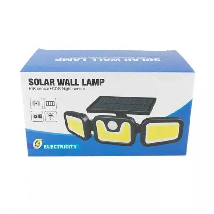 Powermaster MX-W771B Sensörlü 3 Modlu 90 Cob Ledli Solar Aydınlatmalı Duvar Lambası