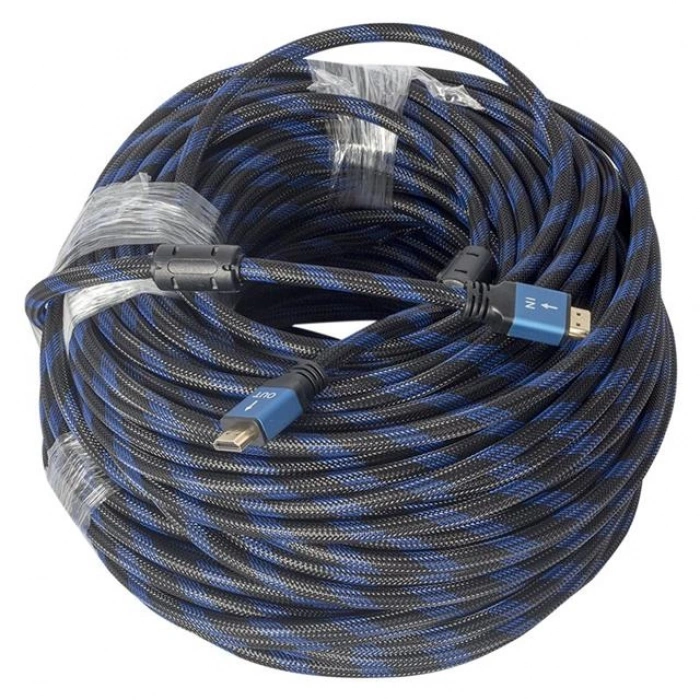 Powermaster PM-32806 Örgülü Chipsetli Çift Filtreli 40 Metre 4K HDMI 2.0 Görüntü Aktarım Kablosu