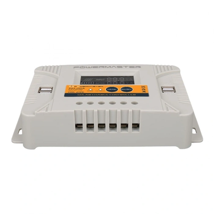 Powermaster PM-20A 12V-24V 20 Amper 4 USB Çıkışlı Dijital Ekranlı Solar Şarj Regülatörü