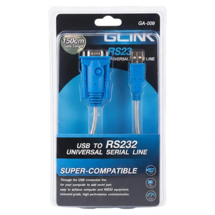 PowerMaster PM-21764 USB to RS232 1.5 Metre Üniversal Serial Line (Glink GA-009)