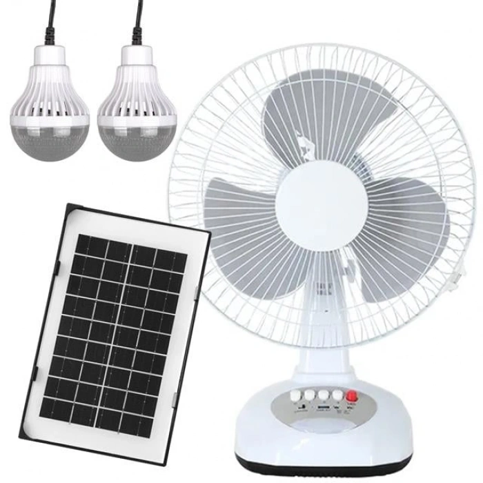 PowerMaster PM-22009 3 Kademeli Şarjlı - Solarlı Fan Vantilatör Ampul - Ledli - Powerbank