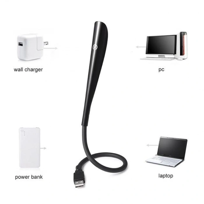 PowerMaster PM-24561 14 Ledli Siyah Esnek Usb Led Lamba