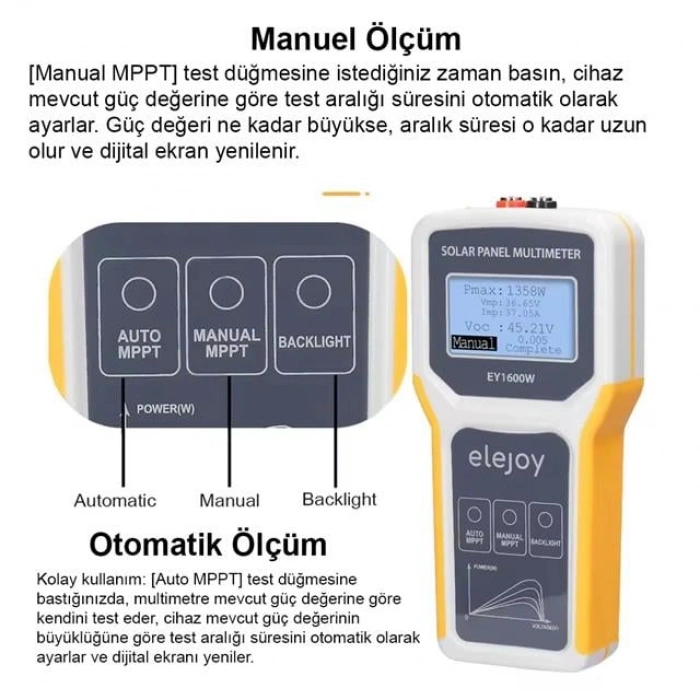 PowerMaster PM-26939 1600 Watt Fotovoltaik MPPT Solar Panel Voltaj Multimetre 12-60V