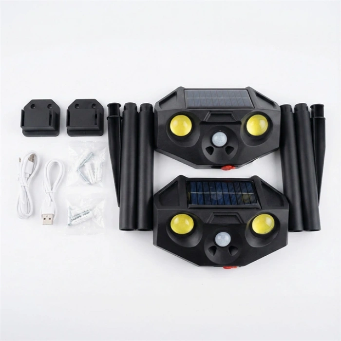 PowerMaster PM-29074 Beyaz ve Kırmızı Renkli Hareket Sensörlü Solar Bahçe Aydınlatması