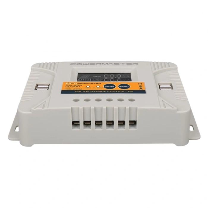 Powermaster PM-30A 12V-24V 30 Amper 4 USB Çıkışlı Dijital Ekranlı Solar Şarj Regülatörü