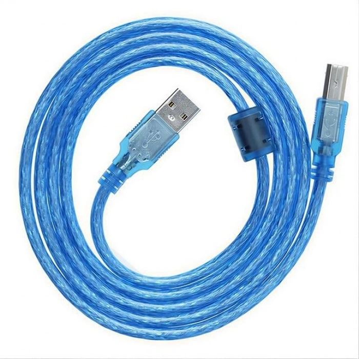 PowerMaster PM-3267 3 Metre Şeffaf Mavi USB 2.0 Yazıcı Kablosu