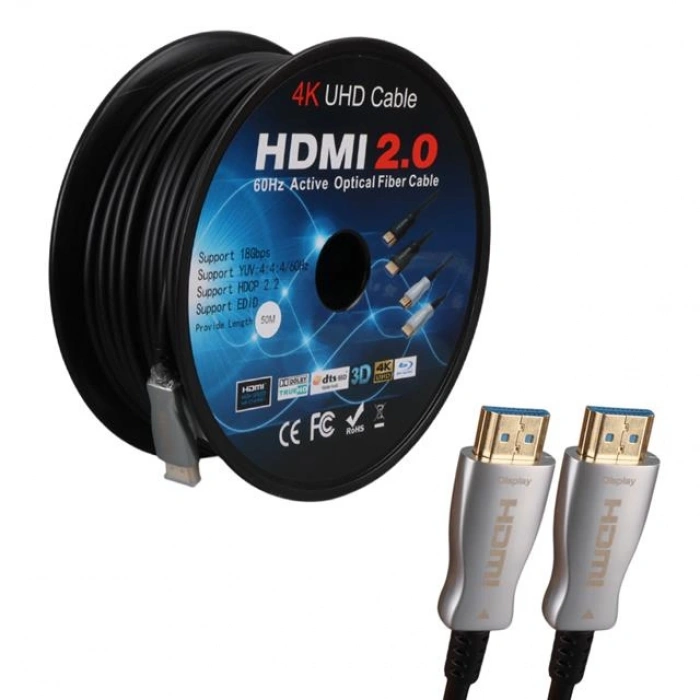PowerMaster PM-32807 50 Metre HDMI 2.0 Görüntü Ses Kablosu 3D 4K Ultra HD (4096x2160@60Hz)