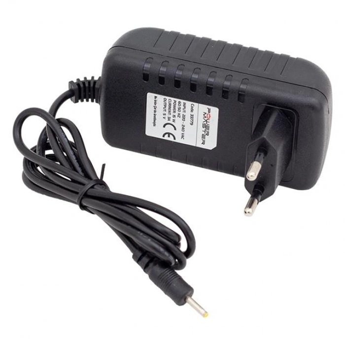 Powermaster PM-33779 5 Volt - 3 Amper 2.5*0.7 Mm Uçlu Plastik Kasa Priz Tipi Adaptör
