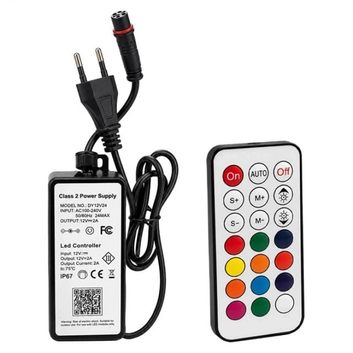 Powermaster PM-37796 Havuz ve Bahçe Şelale Başlığı 150cm RGB LEDli Uzaktan Kontrollü