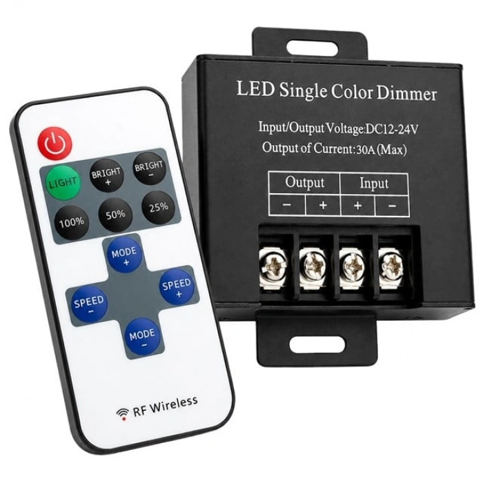 Powermaster PM-37846 12V-24V 30A Çok Modlu RF Uzaktan Kumandalı Şerit LED Dimmer Kontrol Cihazı