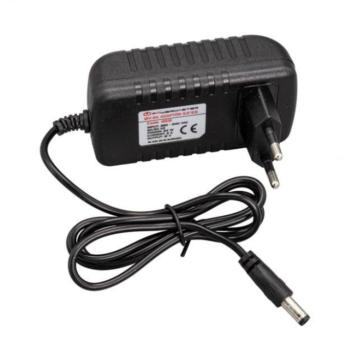 Powermaster PM-4531 12 Volt - 2 Amper 5.5*2.5 Mm Uçlu Plastik Kasa Priz Tipi Adaptör