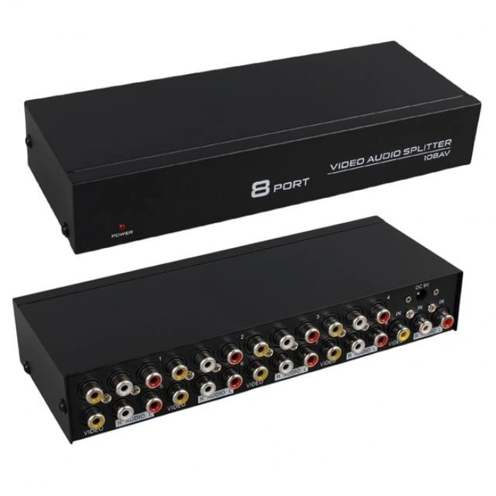 PowerMaster PM-4832 8 Port Video Stereo Audio Dağıtıcı Çoğaltıcı 1024X768-85HZ