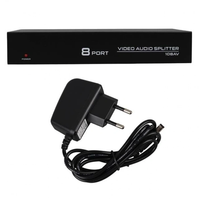 PowerMaster PM-4832 8 Port Video Stereo Audio Dağıtıcı Çoğaltıcı 1024X768-85HZ