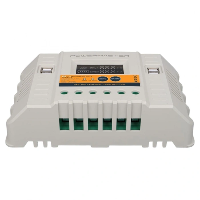 Powermaster PM-50A 12V-24V-36V-48V 50 Amper 4 USBli Dijital Otomatik Solar Şarj Regülatörü