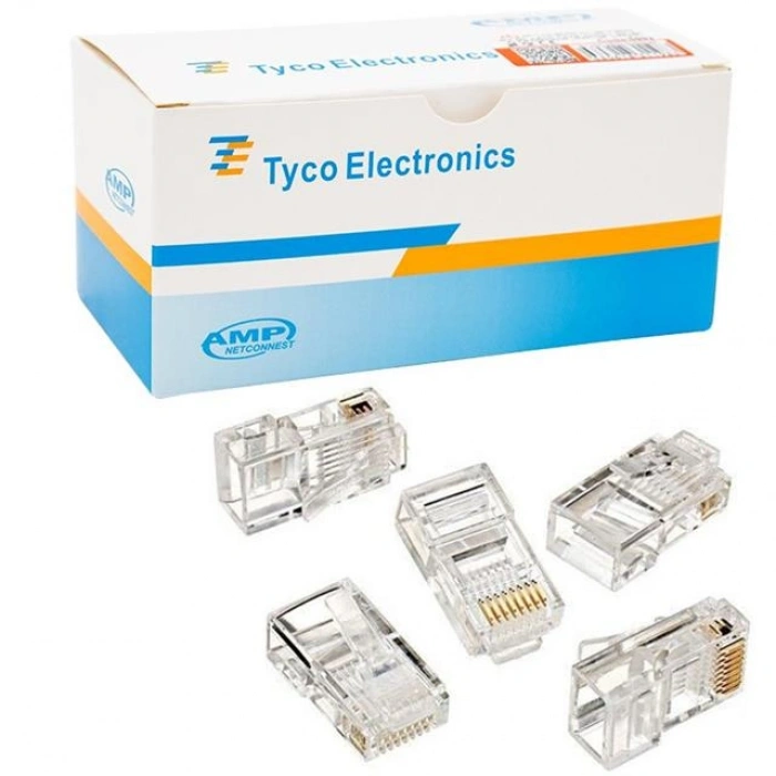 PowerMaster PM-5992 AMP Cat6 RJ45 CAT5/6/7 Konnektör (100lü Paket)