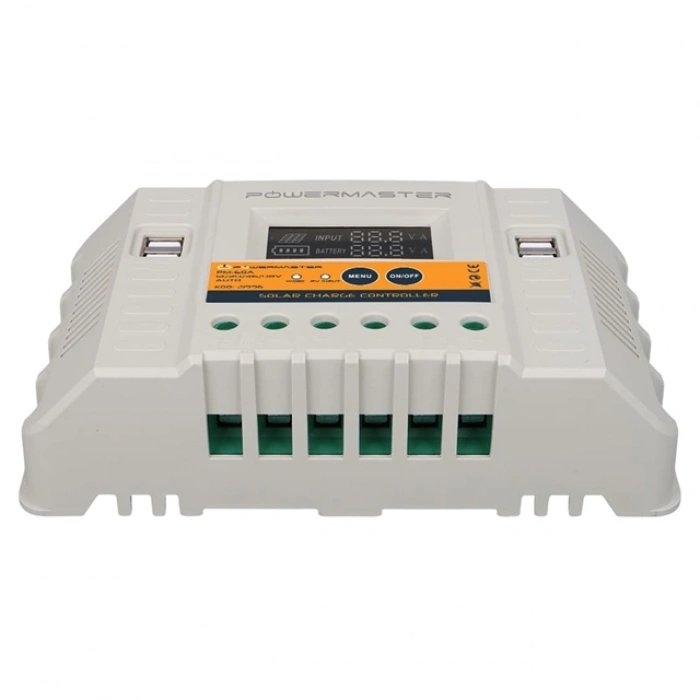 Powermaster PM-60A 12V-24V-36V-48V 60 Amper 4 USBli Dijital Otomatik Solar Şarj Regülatörü