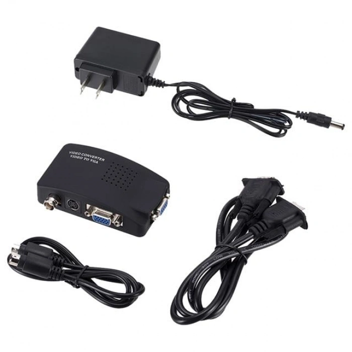 Powermaster PM-983 BNC S-Video VGAdan VGAya Görüntü Dönüştürücü 1080P Destekli