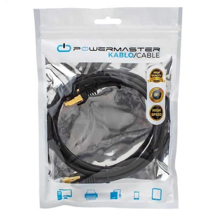 PowerMaster PMCAT71 Cat7 1 Metre 10Gbps 600MHz LAN Ethernet Kablosu - RJ45 26AWG Bakır