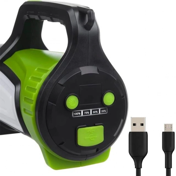 Powermaster Şarjlı Ledli Uzun Menzilli Kamp Tipi Işıldak Fener  JS-881B