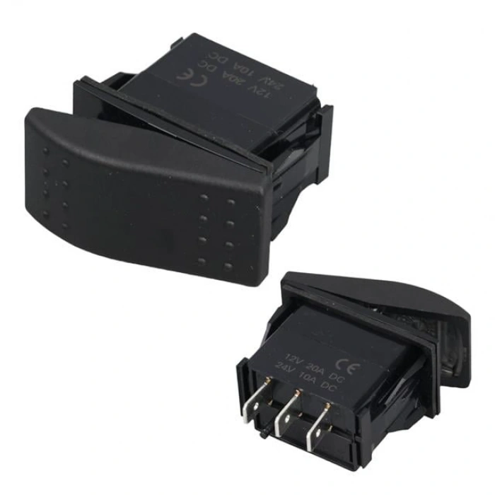 PowerMaster Sembolsüz Işıksız Yaylı 3 Pinli On-Off 12-24V Marin Switch
