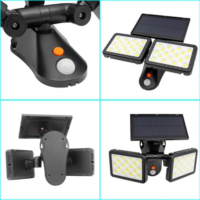 Powermaster Sensörlü 36 Cob Ledli Solar Aydınlatmalı Duvar Lambası W770B