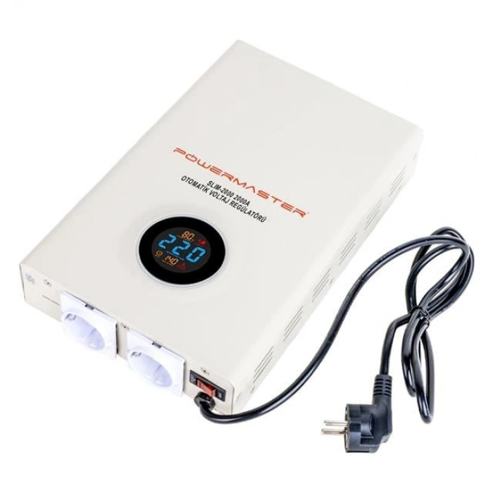 Powermaster SLIM-2000 Otomatik 2000 Watt Kombi Voltaj Regülatörü