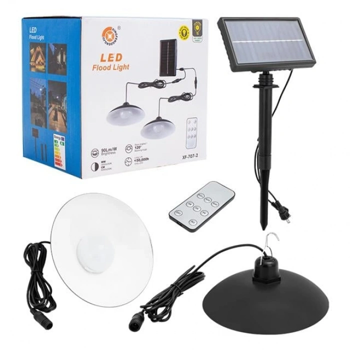 Powermaster XF-707-2 Kumandalı Solarlı 2 Lambalı Projektör