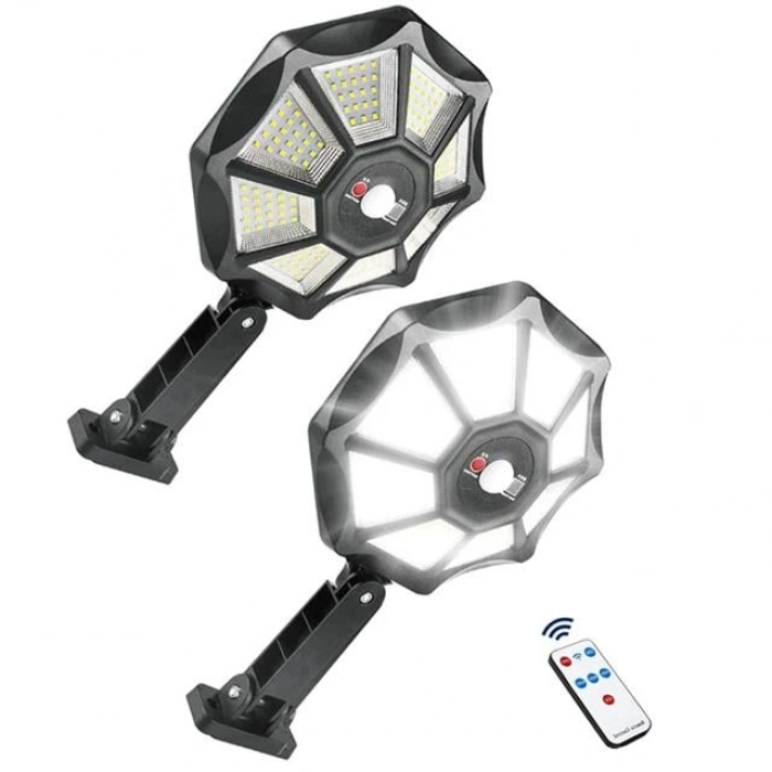 Powermaster ZB-168A Kumandalı Sensörlü Beyaz Solar Aydınlatma