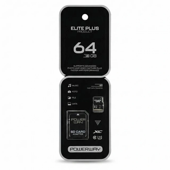 Powerway Elite Plus 64 GB Micro SD Hafıza Kartı