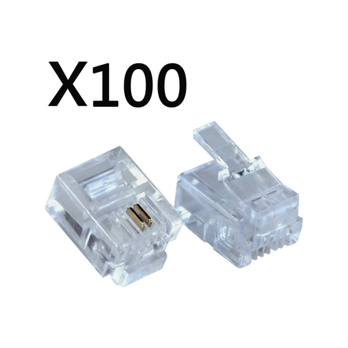 Rj11 Konnektör Rj11 6P2C Konnektör Jack 100 Adet