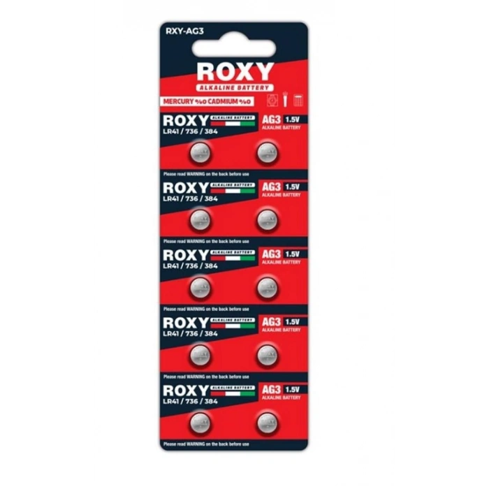Roxy RXY-AG3 LR41/736/384 Alkalin Pil (10LU Paket)