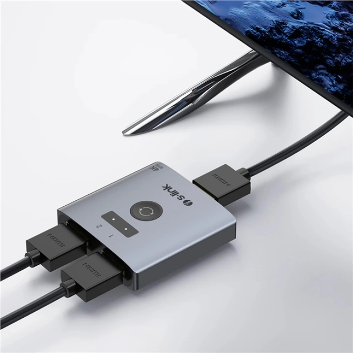 S-Link SL-LU602 2-Port 4K 60Hz HDMI Çift Yönlü (Bi-Directional) Akıllı Switch