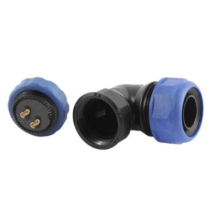 SD28 Su Geçirmez 2 Pin 28 Mm Dörtgen Konnektör 90° Dirsek