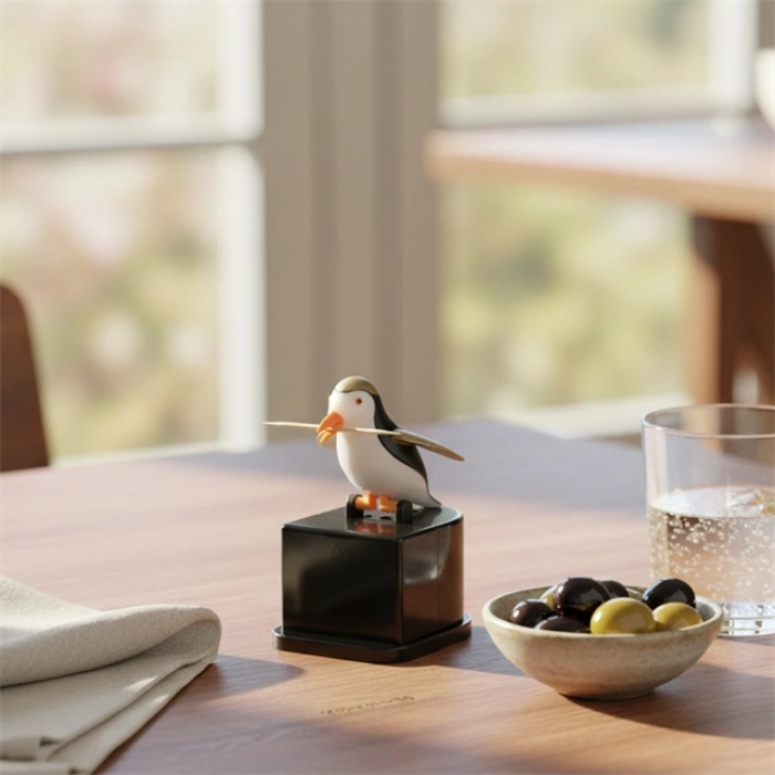 Sunup SN-28780 Penguen Figürlü Basmalı Kürdan Saklama Kutusu Kürdanlık