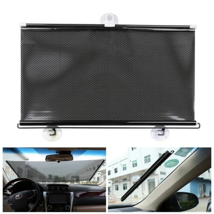 Sunup SN-22132 Araç İçi Otomatik Geri Sarımlı Katlanabilir Gözenekli Güneşlik 40x125cm