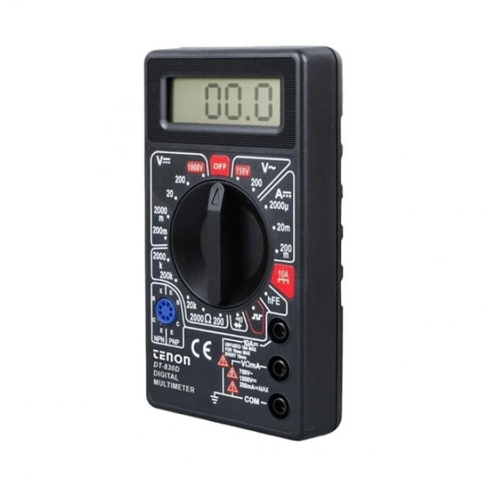 Tenon DT-830D Siyah DC/AC Voltaj Akım Ölçer Dijital Multimetre Ölçü Aleti