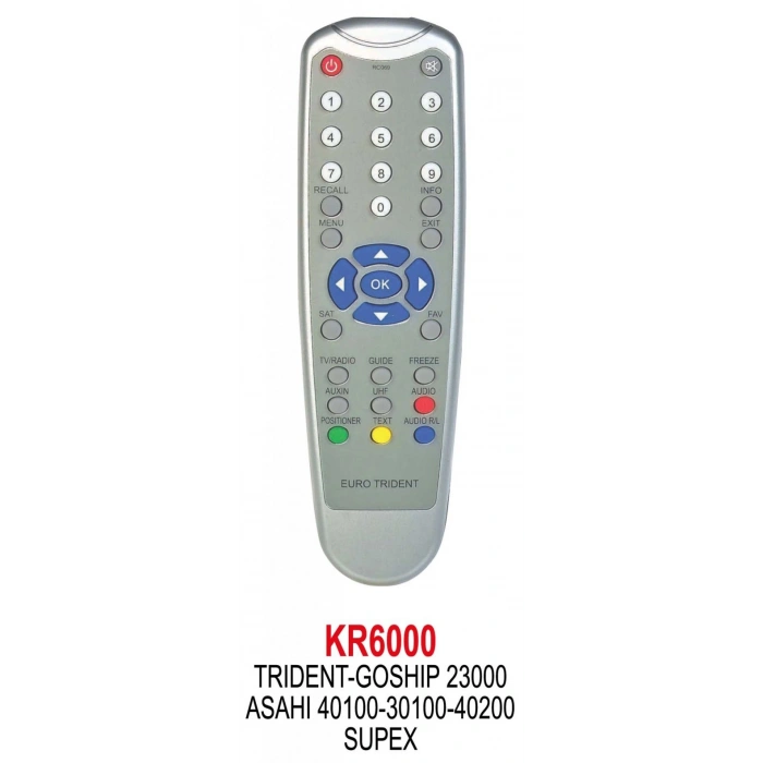 TRIDENT- GOSHIP-ASAHI- SUPEX- MOONSTAR UYDU KUMANDA KR6000 - SWAT KR6000