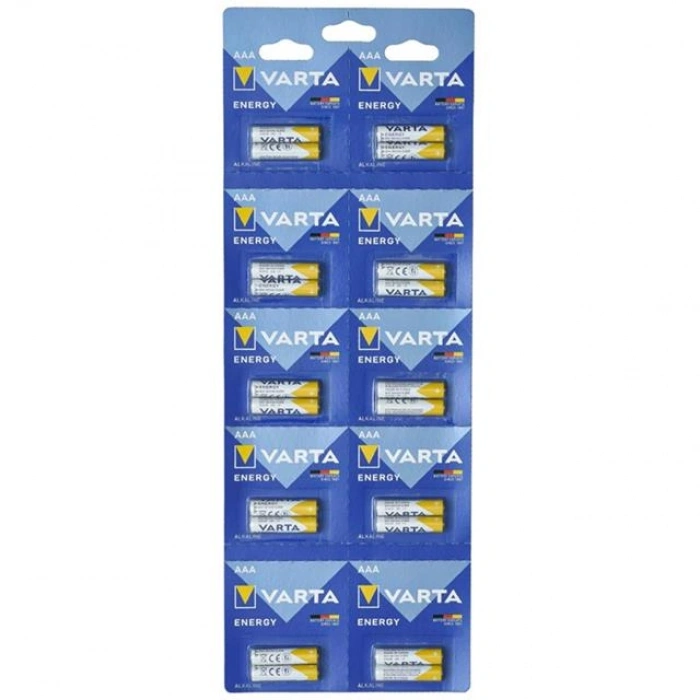 Varta 4103229482 LR03 1.5 Volt Alkalin 20li İnce AAA Kalem Pil