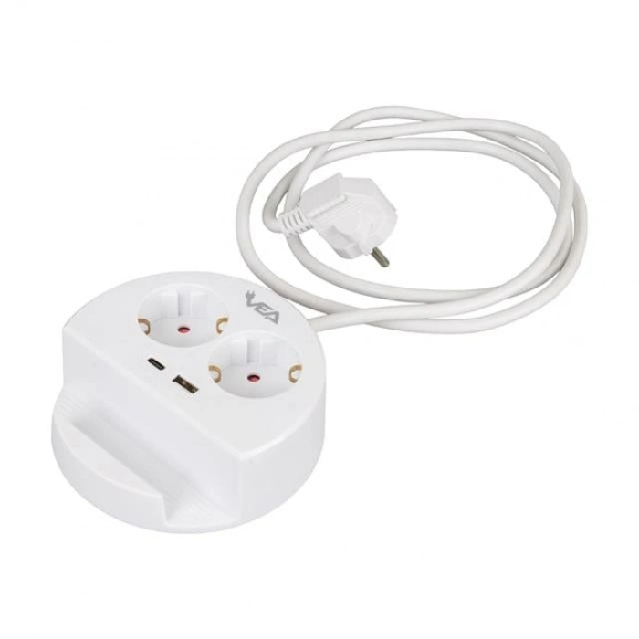 VE- G1102C 2li USB+ Type-C Girişli Anahtarlı 1.5 Metre Grup Priz