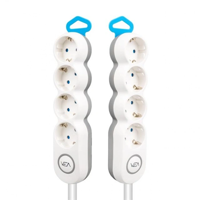 Vea VE-2S4S 4Lü 1.5 Metre Kablolu Anahtarlı Grup Priz