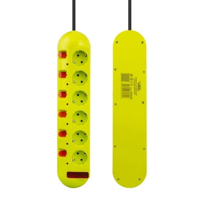 Vea VE-E60 6Lı 1.5 Metre Ayrı Anahtarlı Grup Priz