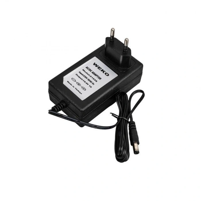 Weko 14.4 Volt - 1 Amper 5.5*2.5 Uçlu Plastik Işıklı Kasa Priz Tip Adaptör