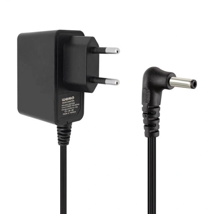 Weko 5 Volt - 1 Amper 3.5*1.35 Uçlu Yerli Üretim Plastik Kasa Priz Tipi Adaptör