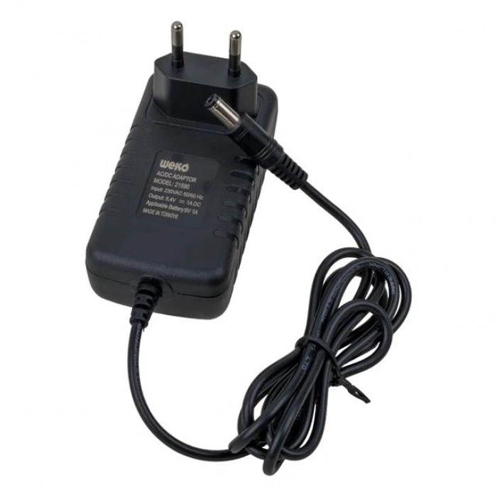 Weko 8.4 Volt - 1 Amper 8.4 Watt 5.5*2.5 Uçlu Lityum Pil Ledli Yerli Üretim Şarj Adaptörü