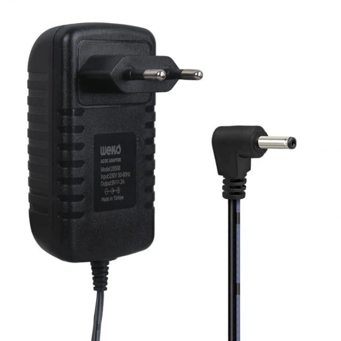 Weko WK-28508 9 Volt - 2 Amper 3.5*1.35 Mm Uçlu Yerli Üretim Priz Tipi Adaptör