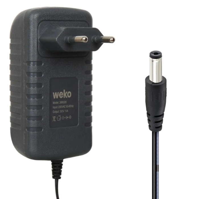 Weko WK-38626 Yerli Üretim 30 Volt - 1 Amper 5.5*2.5 Mm Uçlu Priz Tipi Şarj Adaptör